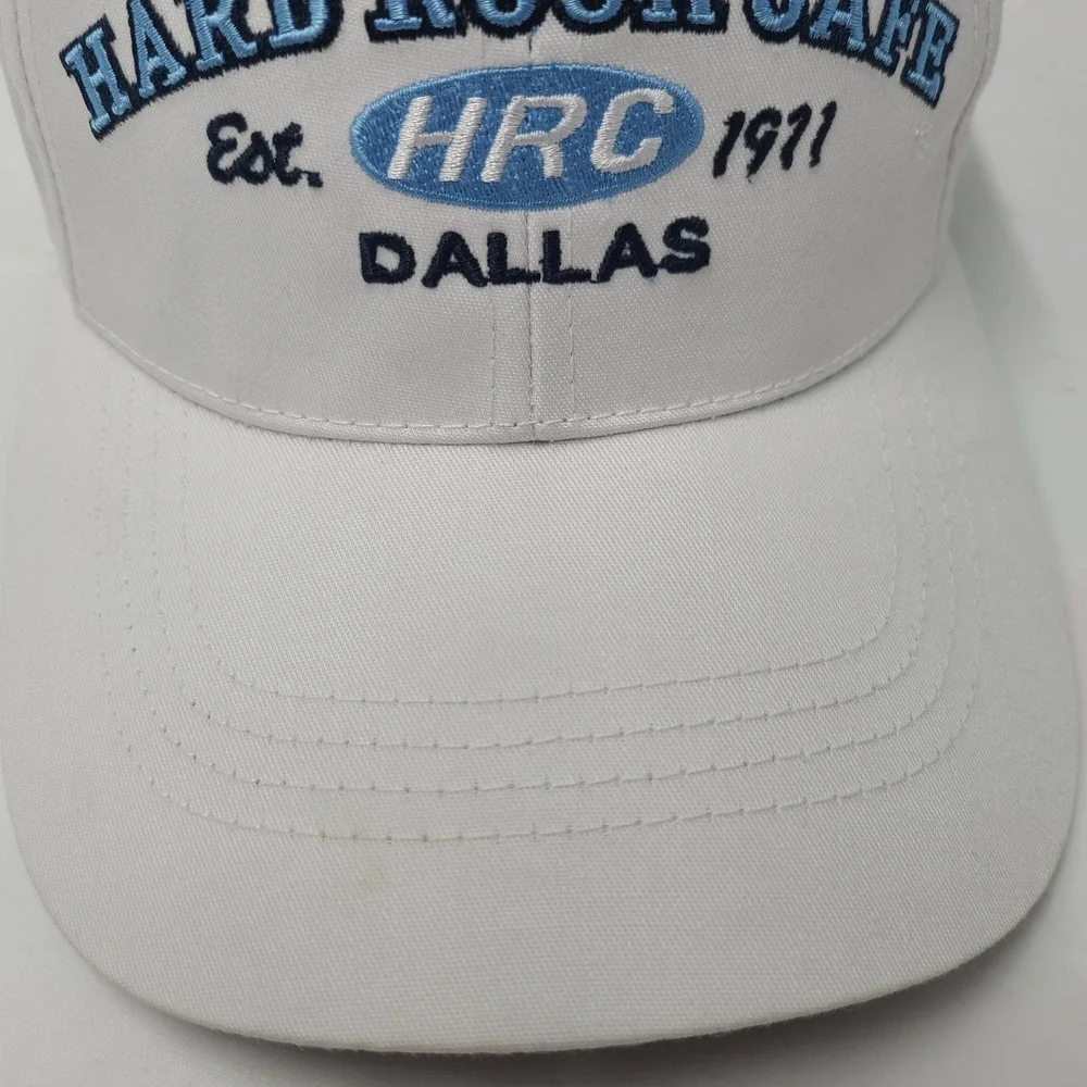 Hard Rock Cafe Hat Strapback (Fits Small) White Blue Dallas Est 1971 Casual‎ Men